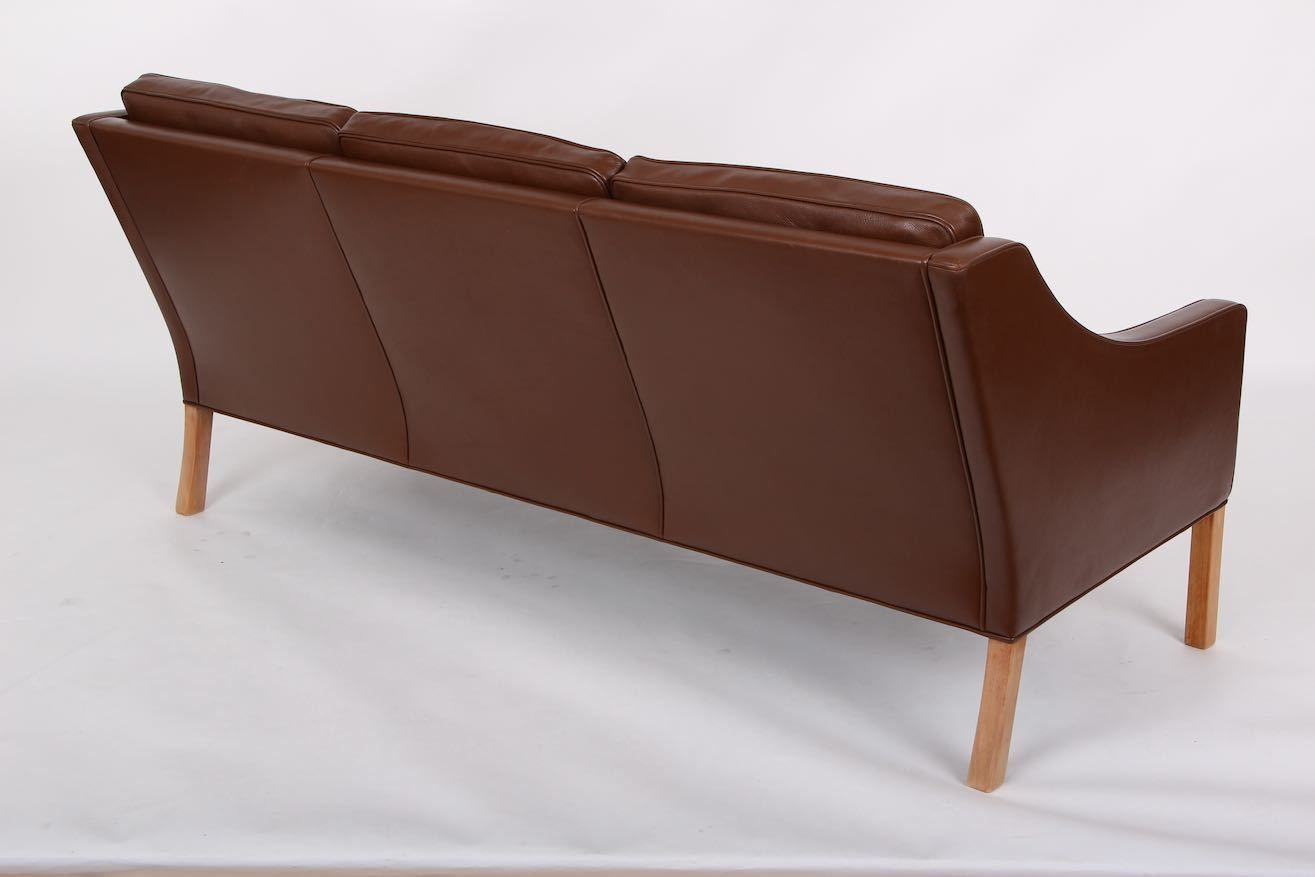 Borge Mogensen 3   Seat Sofa. Original Fredericia Furniture. Original Brown Leather. photo furniture