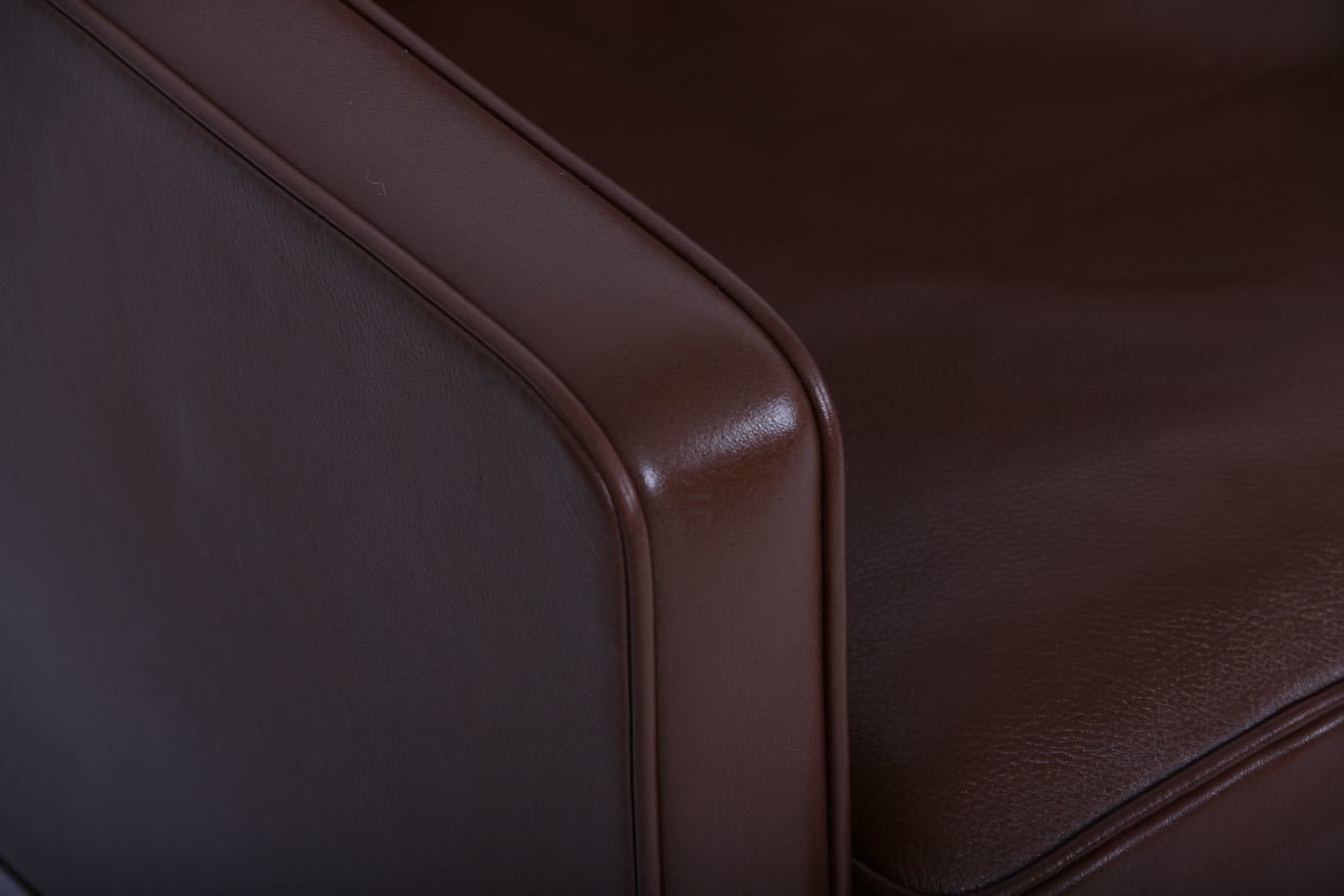 Borge Mogensen 3   Seat Sofa. Original Fredericia Furniture. Original Brown Leather. photo vintage