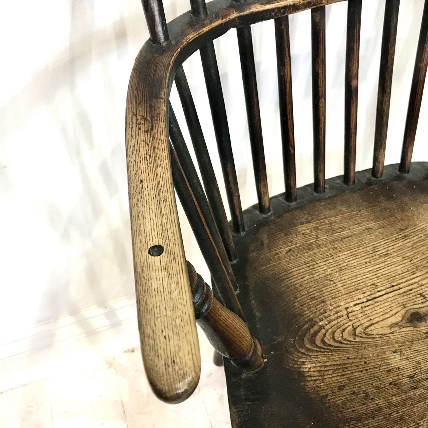465.0 West Country Elm And Ash Hoop Back Armchair C1800 1820 photo