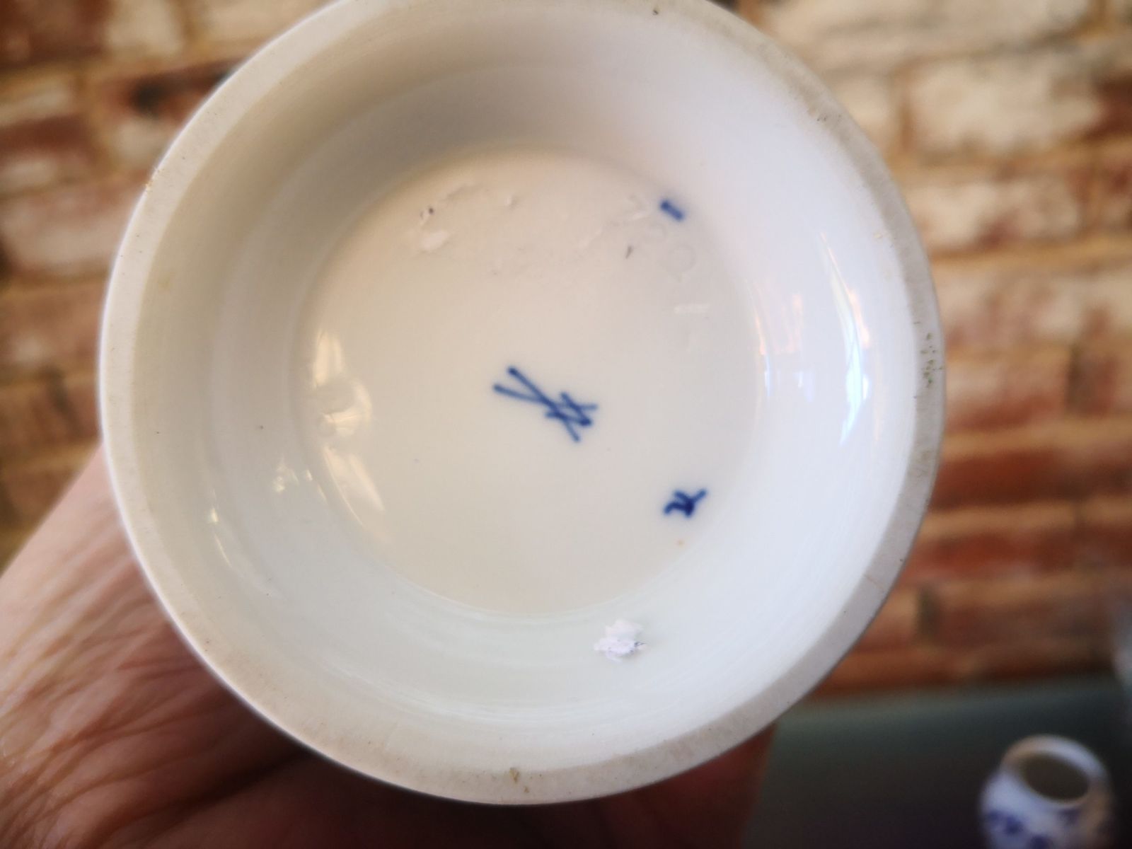 Meissen Blue Onion Footed Pedestal Vases Marked With Crossed Swords photo for sale