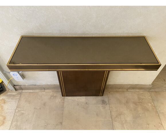 Wall Console With Coppered And Golden Metal, Belgium, 1970 photo for sale
