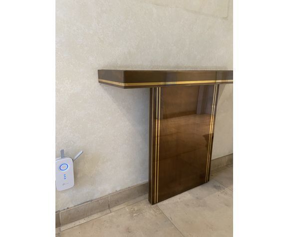 Wall Console With Coppered And Golden Metal, Belgium, 1970 photo vintage