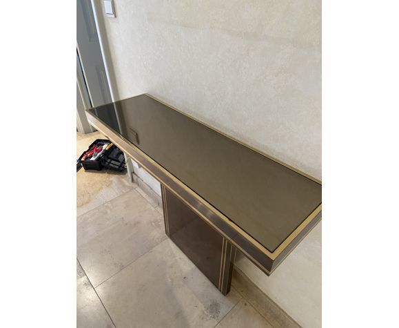 Wall Console With Coppered And Golden Metal, Belgium, 1970 photo vinterior