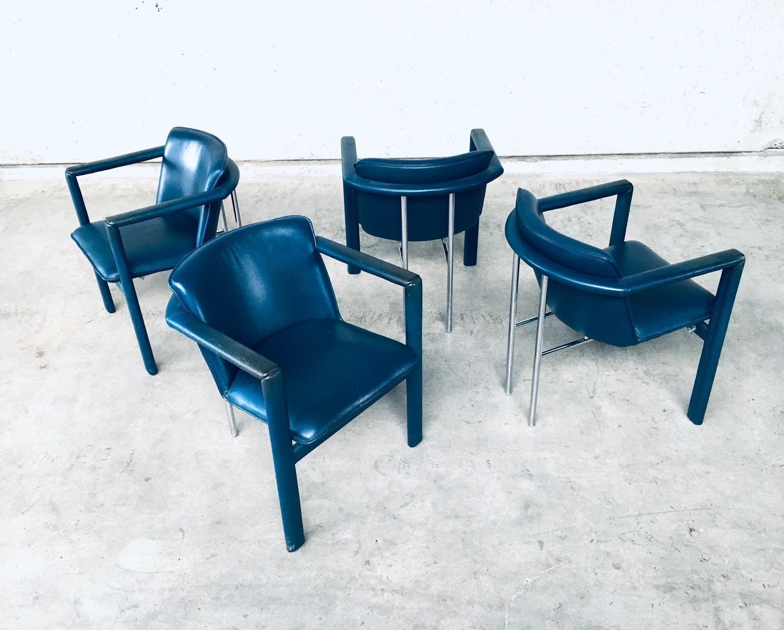 Cachucha Lederen Eetkamerstoelen, Ontwerp Hugo De Ruiter Voor Leolux, Jaren 1990 photo 1364.0