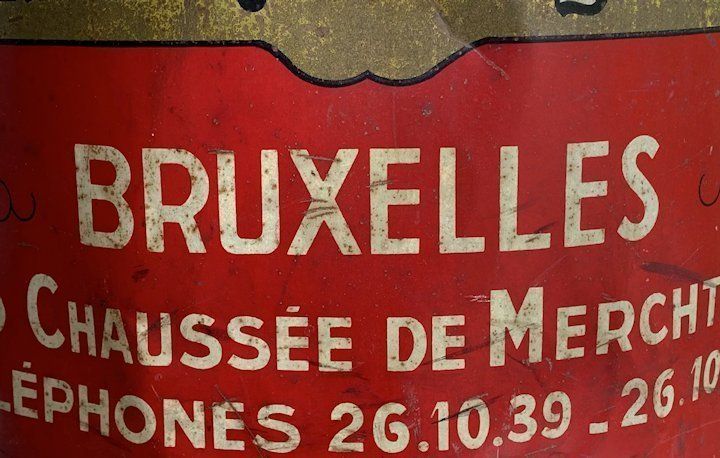 1920s Belgian Coffee Sales Tin photo vinterior