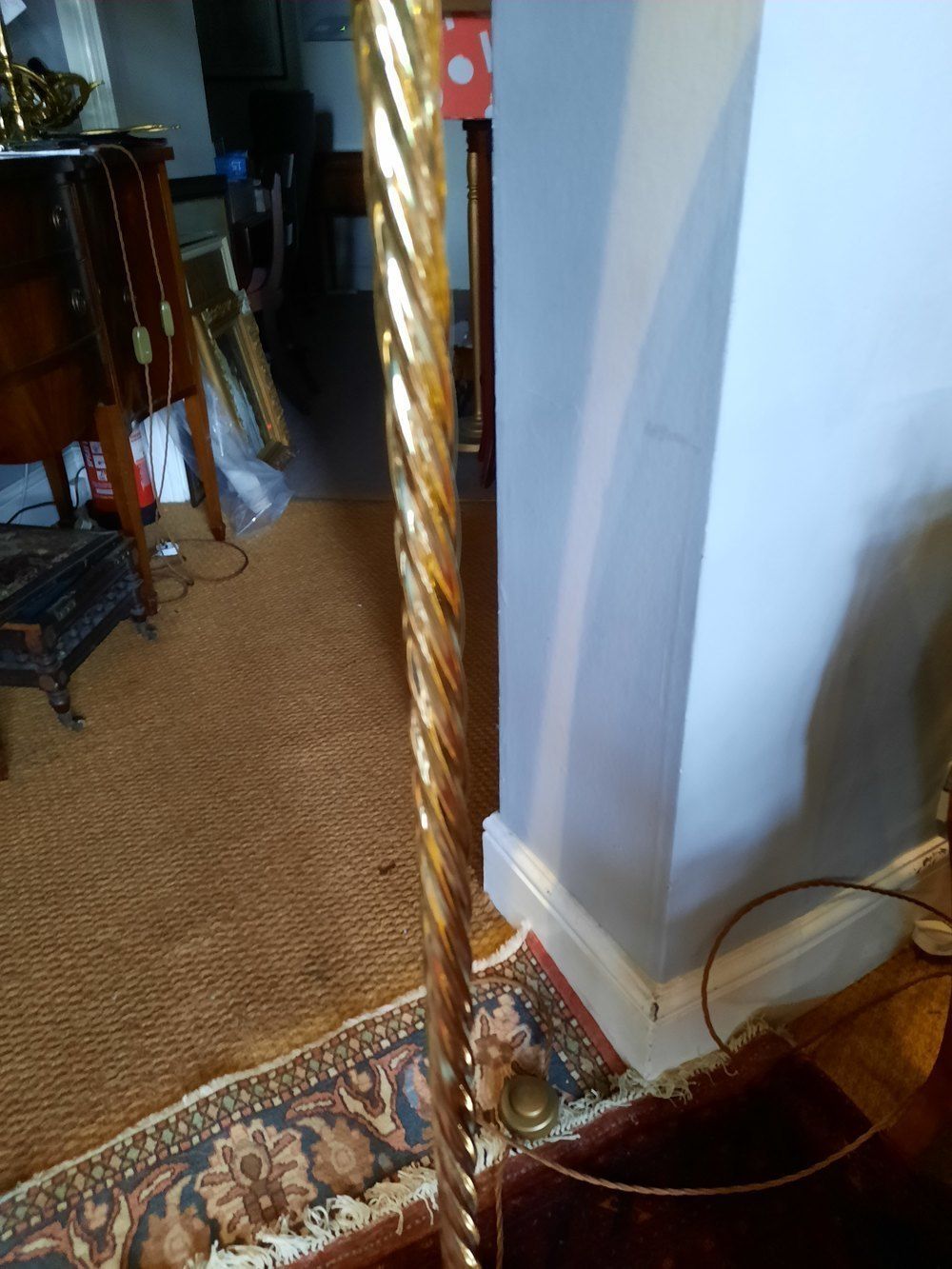Brass Twist Column Standard Lamp photo for sale