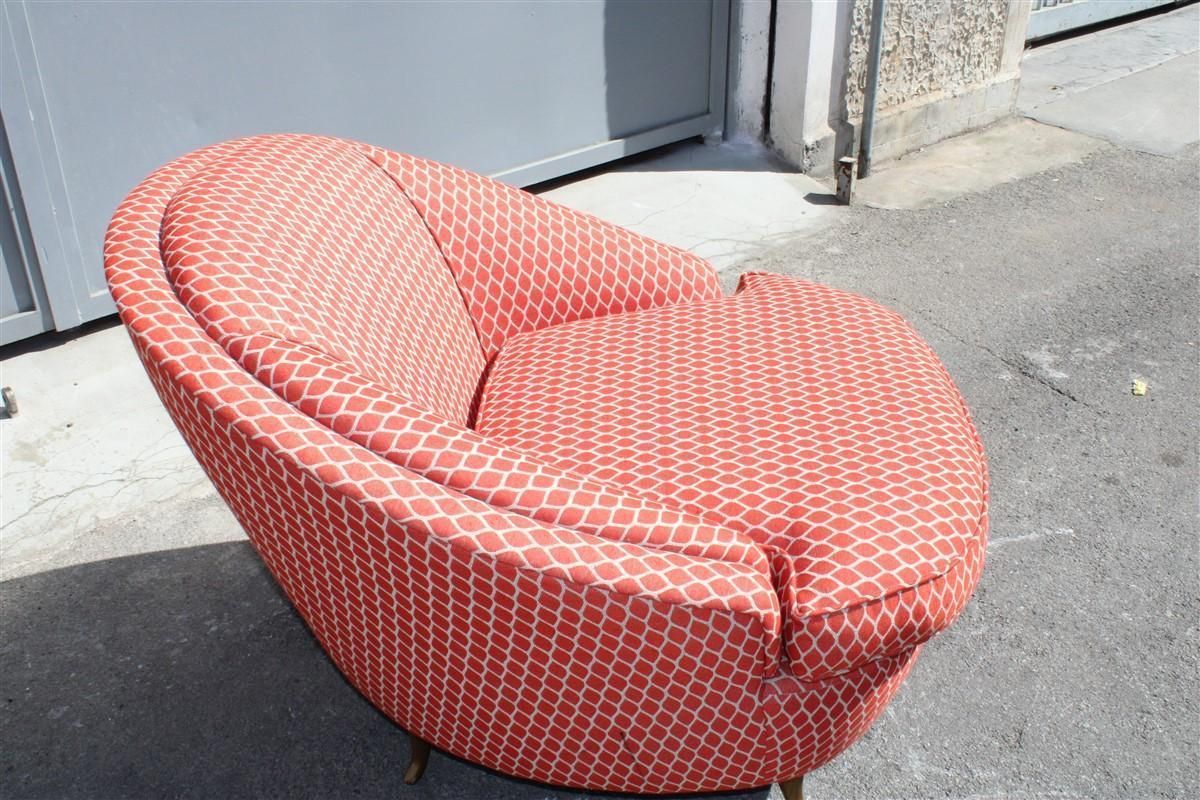Furniture Isa Bergamo Gio Ponti Armchair Made In Italy 1950s Original Fabric photo