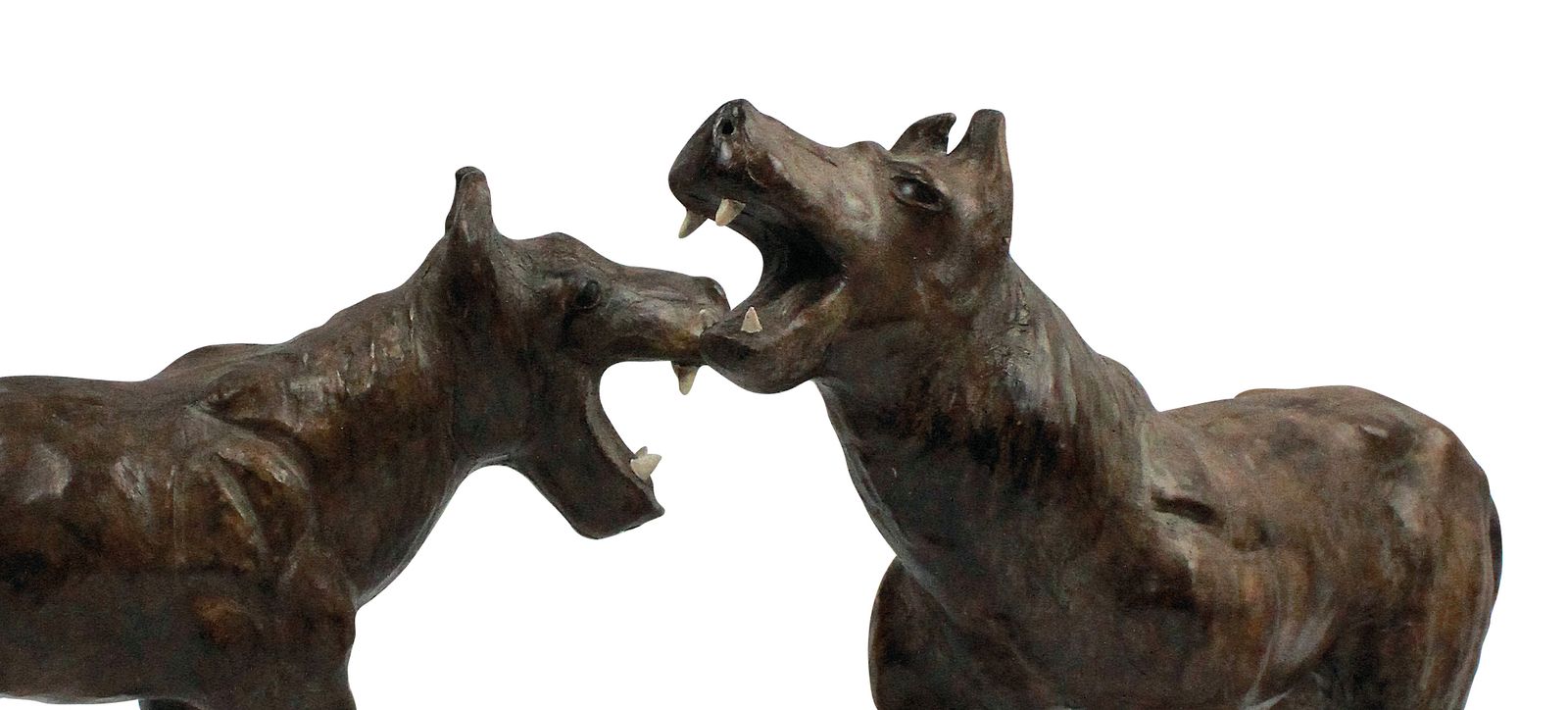 A Pair Of XIX Century Leather Mache Burmese Tigers photo Art
