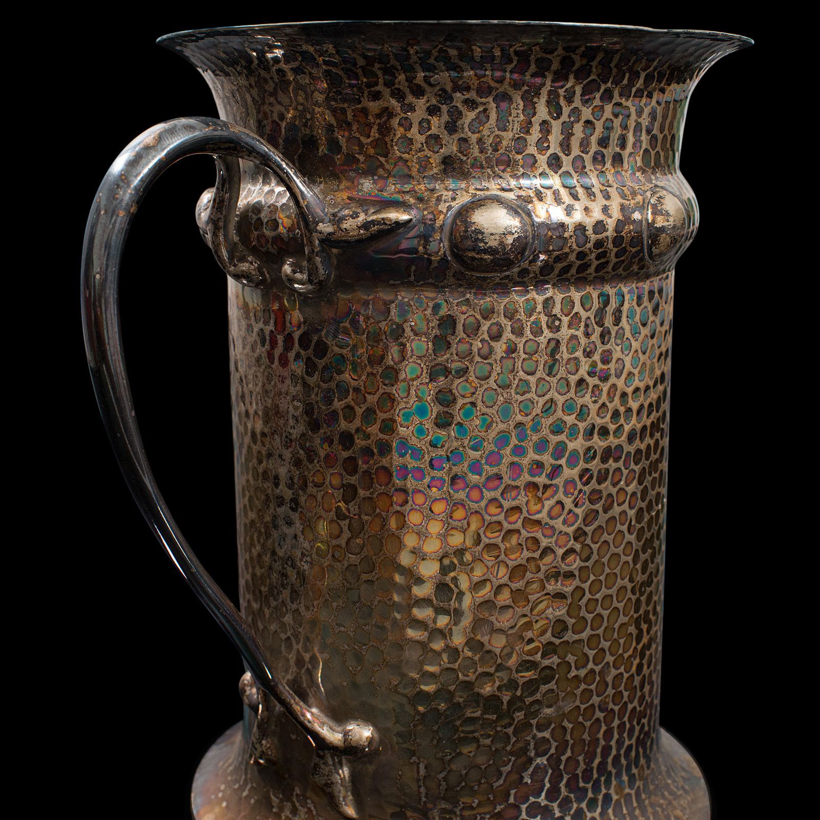Home Decor Antique Tankard, English, Silver Plate, Jug, Vase, Art Nouveau, Victorian, 1900 photo