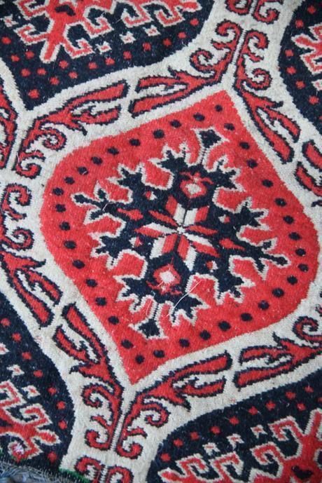 745.0 Red Eastern Wool Turkish Flatweave Rug photo