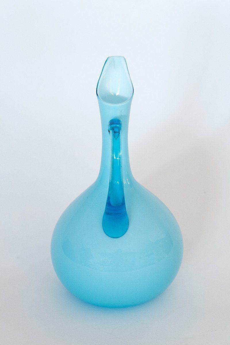 Incamiciato Venini Murano Glass Vase With Handle photo for sale