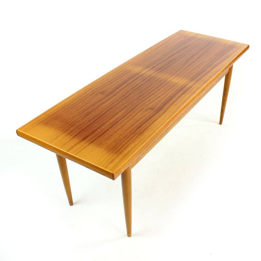 Long Coffee Table In Mahogany And Teak, Czechoslovakia 1970s photo vintage