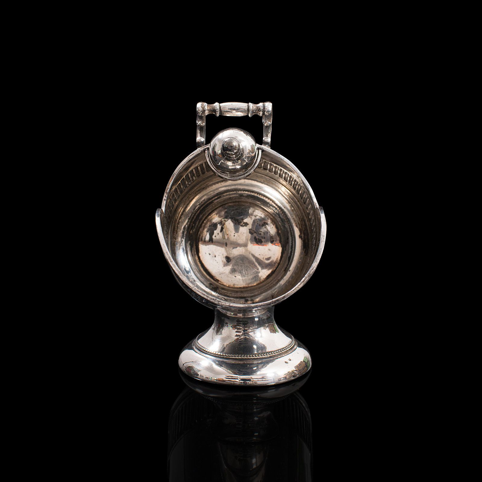 Antique Salt Cellar, English, Silver Plate, Server, Miniature Scuttle, Victorian photo furniture