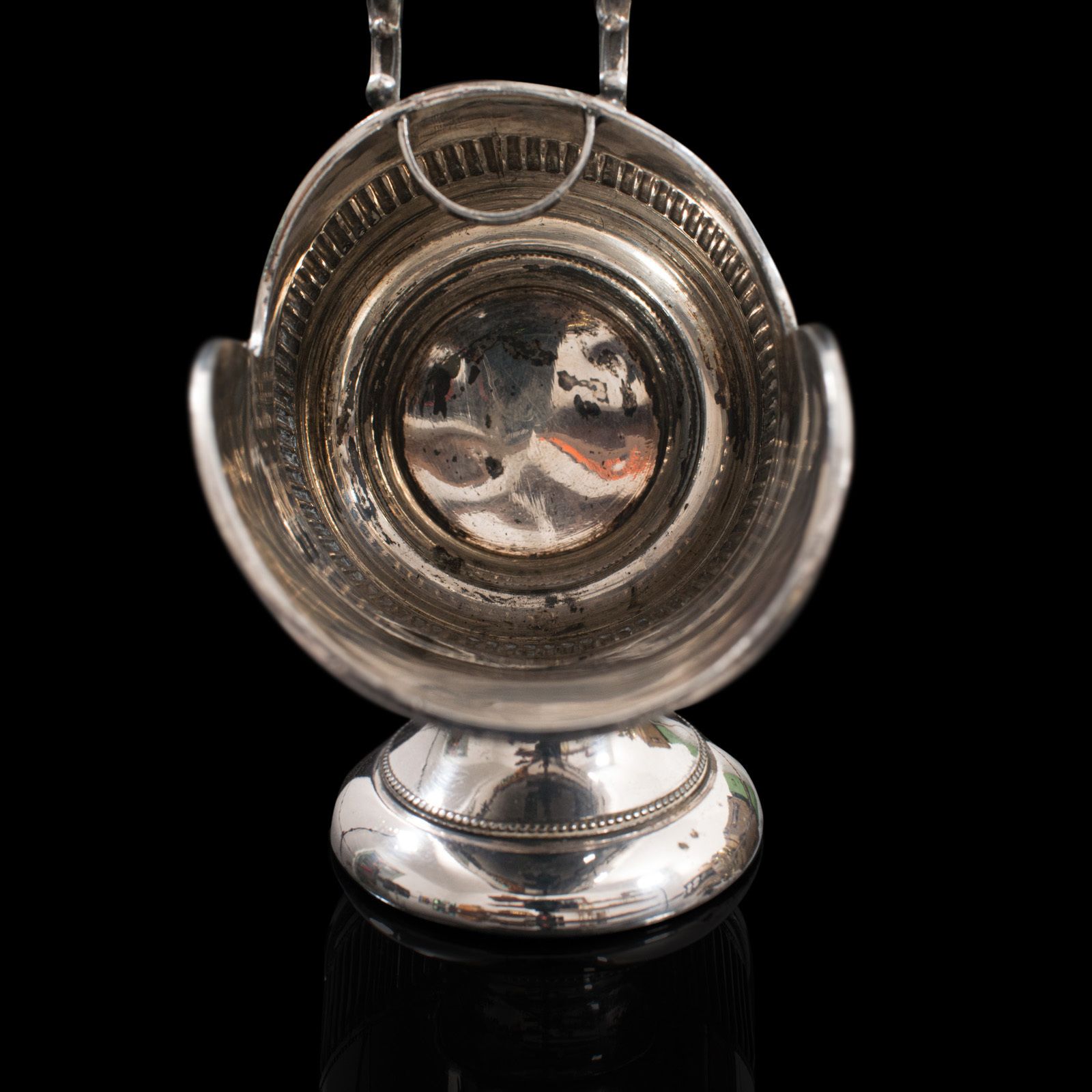 photo for sale Antique Salt Cellar, English, Silver Plate, Server, Miniature Scuttle, Victorian