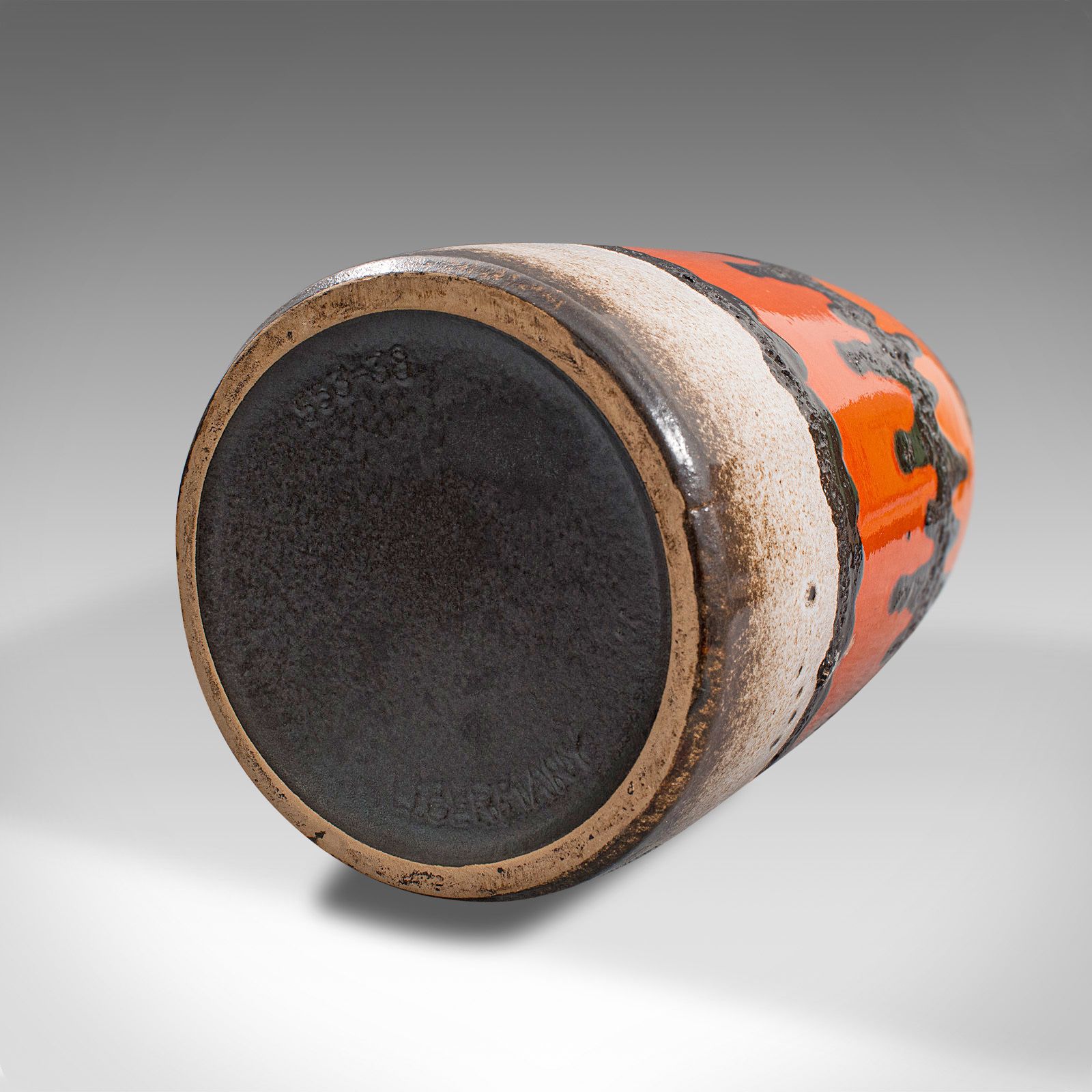photo for sale Vintage Decorative Vase, German, Ceramic, Lava Pattern, Flower, Stick Stand