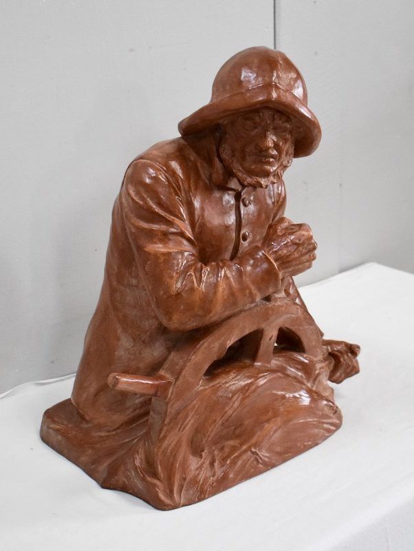 Terracotta Bust "Fisherman At The Bar", By L. Morice   Late 19th Century photo furniture