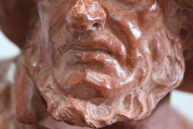 Terracotta Bust "Fisherman At The Bar", By L. Morice   Late 19th Century photo buy