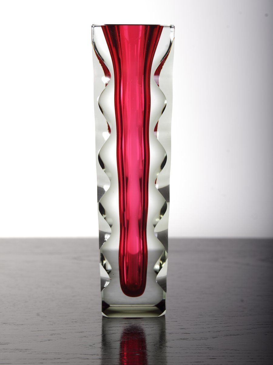 Mid Century Czech Bohemian Glass Exbor Vase By Oldrich Lipsky For Novy Bor