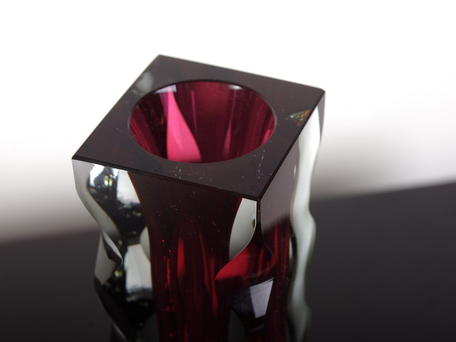 Mid Century Czech Bohemian Glass Exbor Vase By Oldrich Lipsky For Novy Bor photo vintage