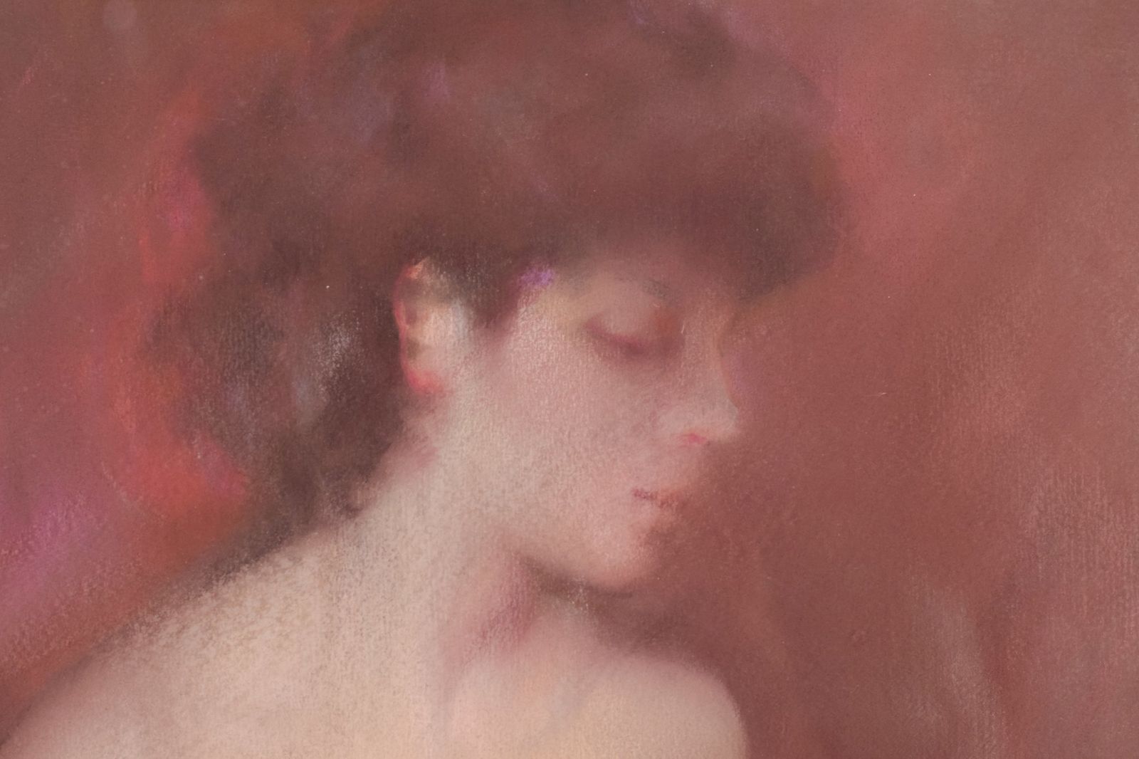 Ingelijste En Gesigneerde Pastel Van Een Naakt photo Kunst