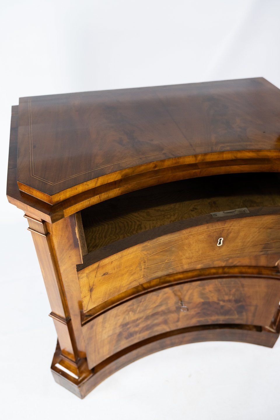 South German Chest Of Drawers Made In Mahogany With Marquetry, From The 1840s. photo buy