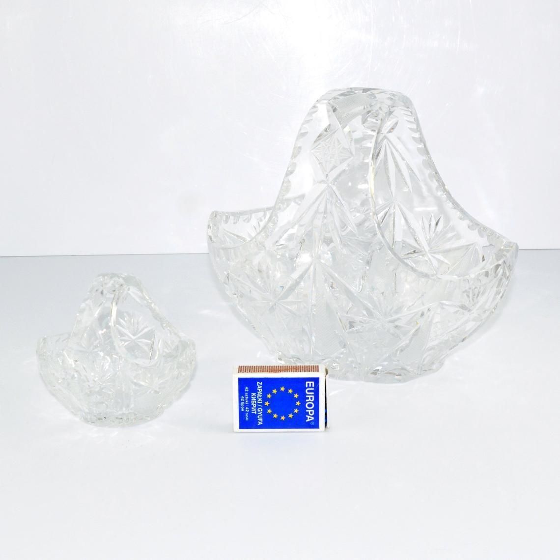 A Pair Of Crystal Baskets Huta Szkła Julia, Poland, 1980s photo furniture