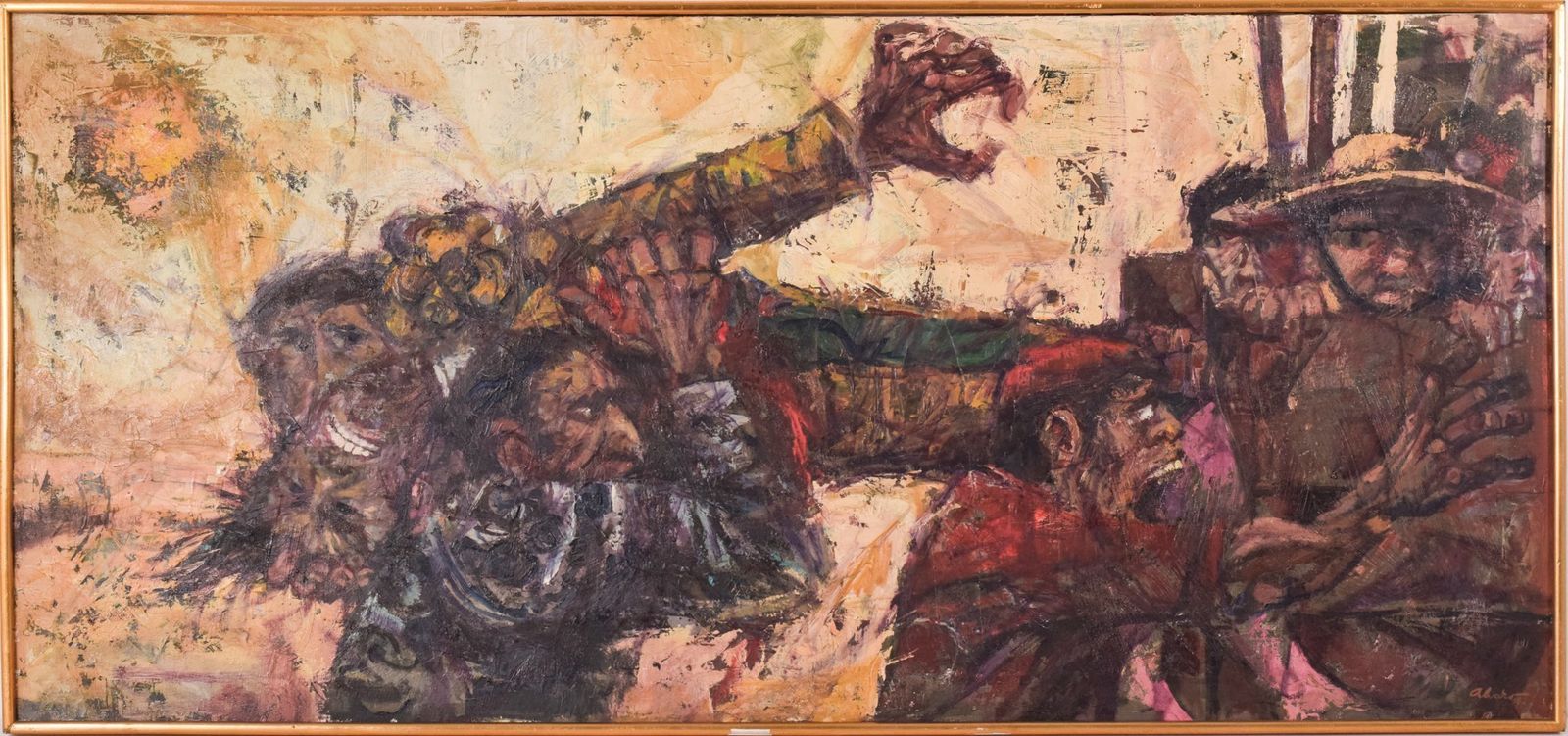 Alvaro – Schilderij Met Gevechtsscène photo Kunst