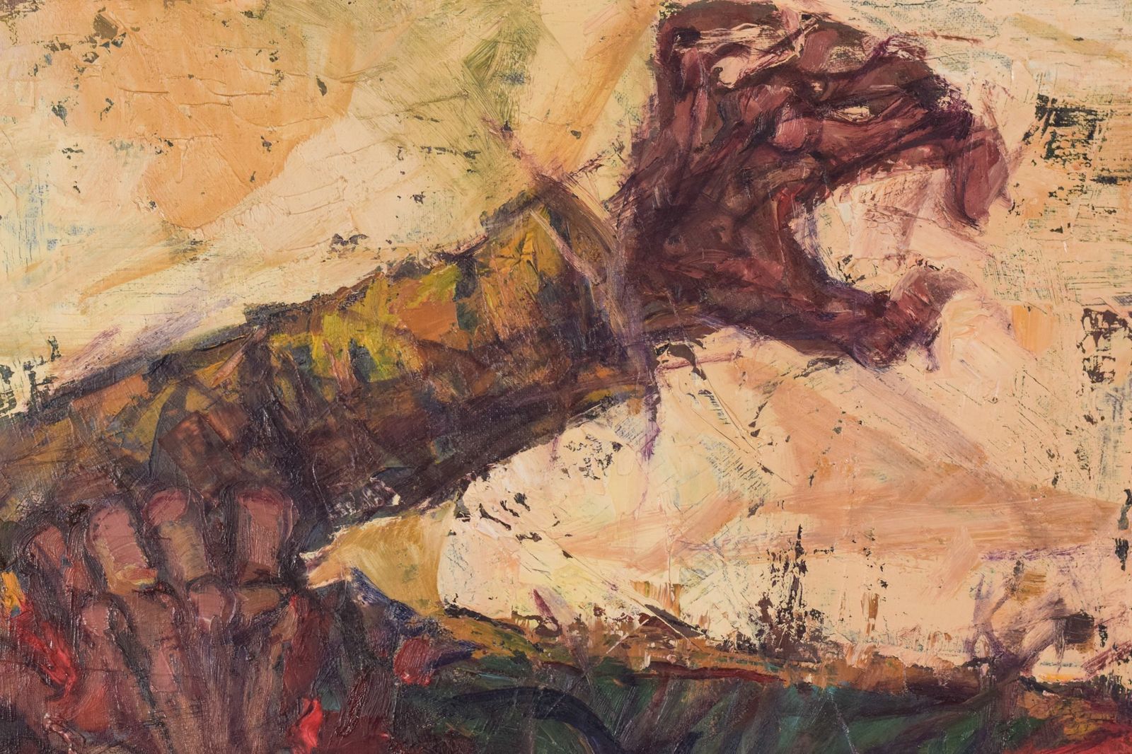 Alvaro – Schilderij Met Gevechtsscène photo vintage