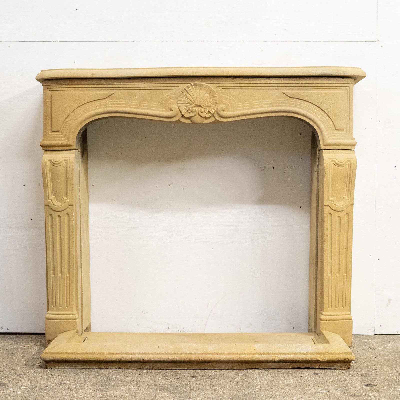 Reclaimed Stone French Style Louis Chimneypiece With Hearth photo vinterior