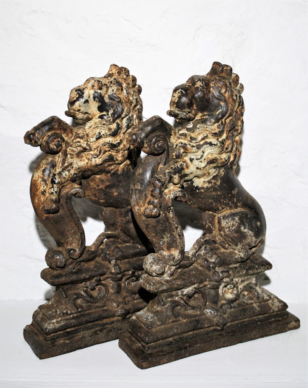 Cast Iron Door Stop | Rampant Lions | Shelf Art | Victorian Door Porters