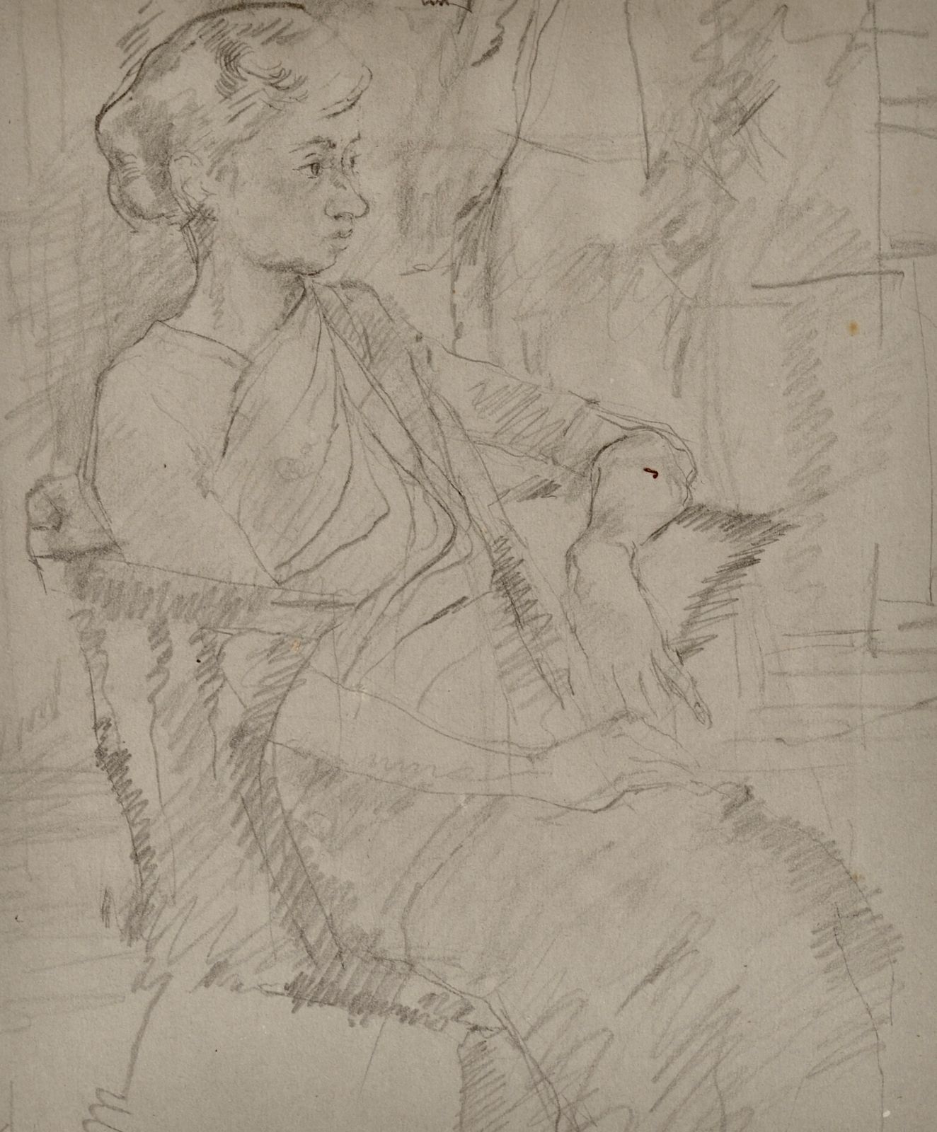 Carolyn Sergeant, Girl In A Sari, Modern British Portrait Drawing