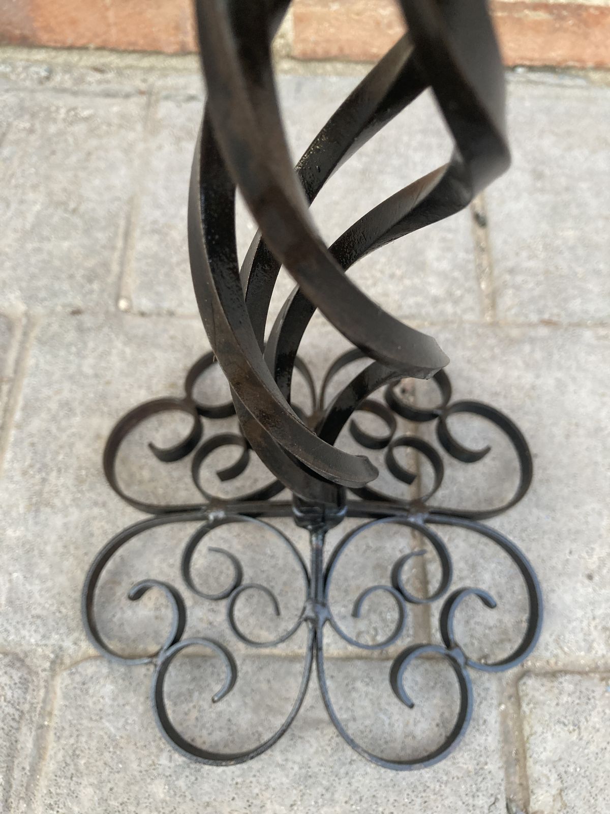 Mid Century Wrought Iron Black Candle Holder, Hand Crafted Candlestick photo Home Decor