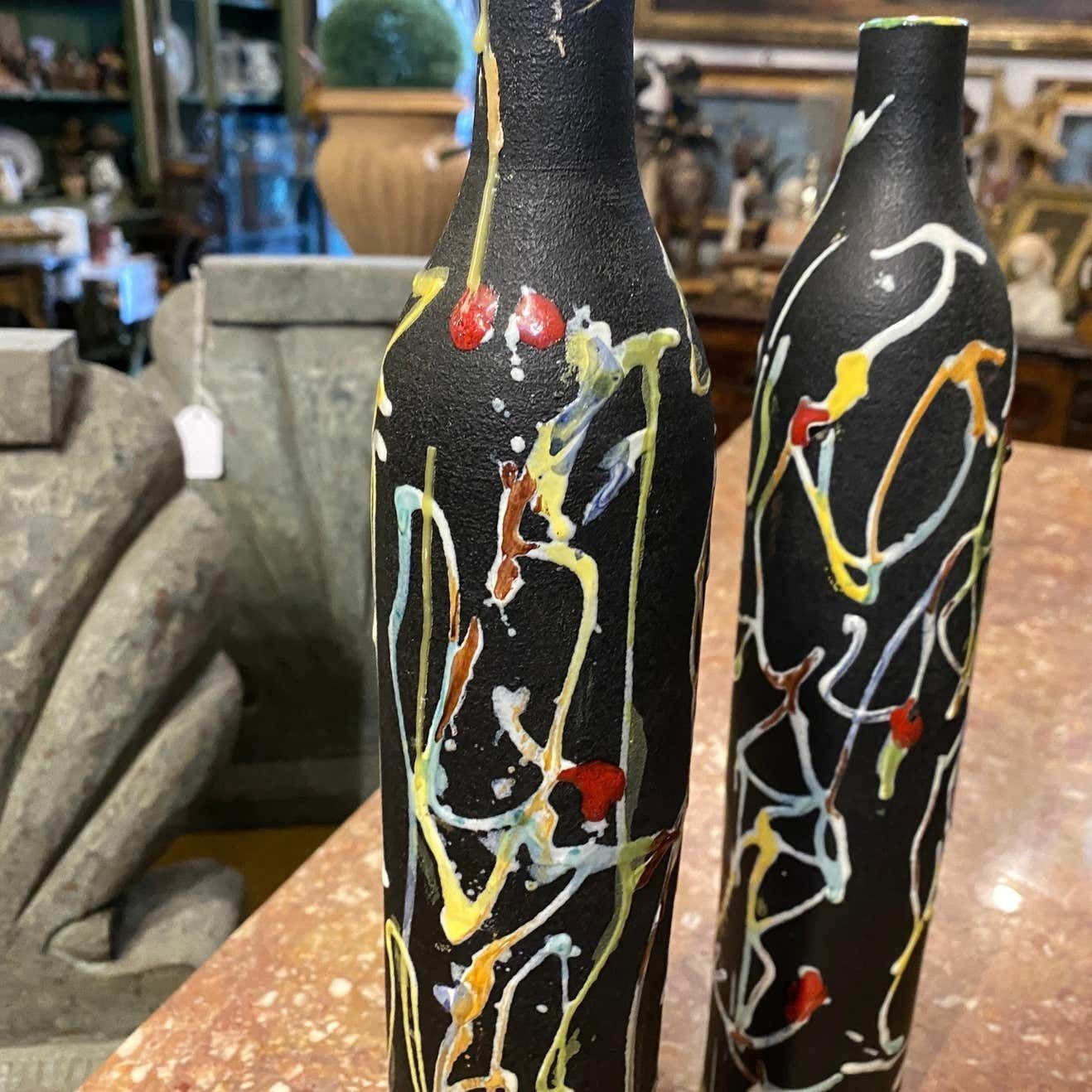 1970s Set Of Two Modernist Italian Ceramic Vases By Ce.As Albisola photo furniture