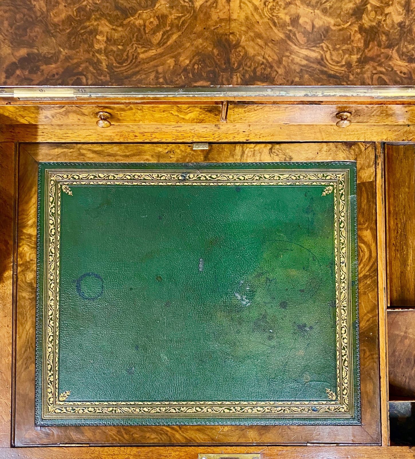 Victorian Burr Walnut Pop Up Davenport photo vinterior