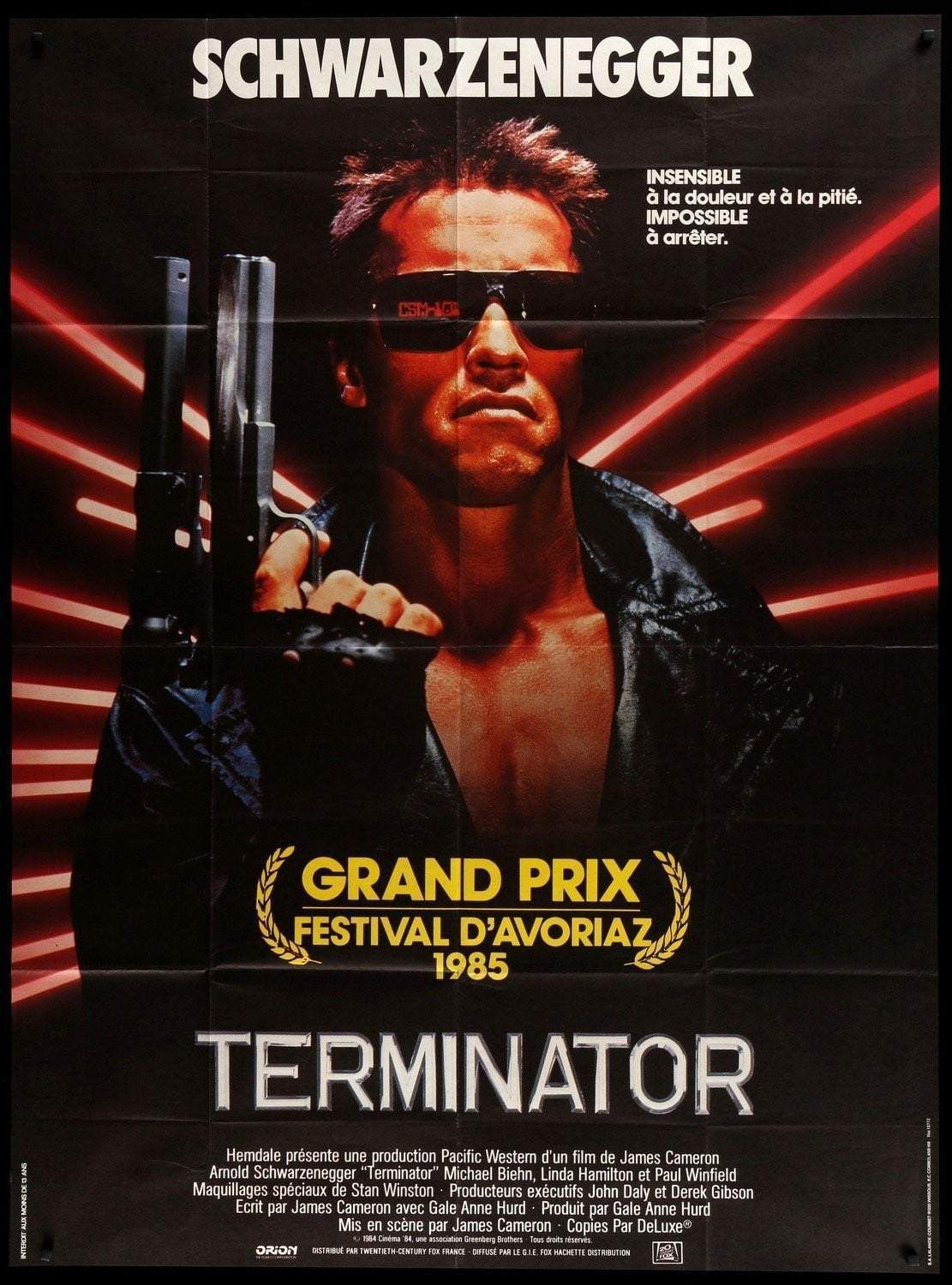 The Terminator (French) 1984   Original Vintage Poster