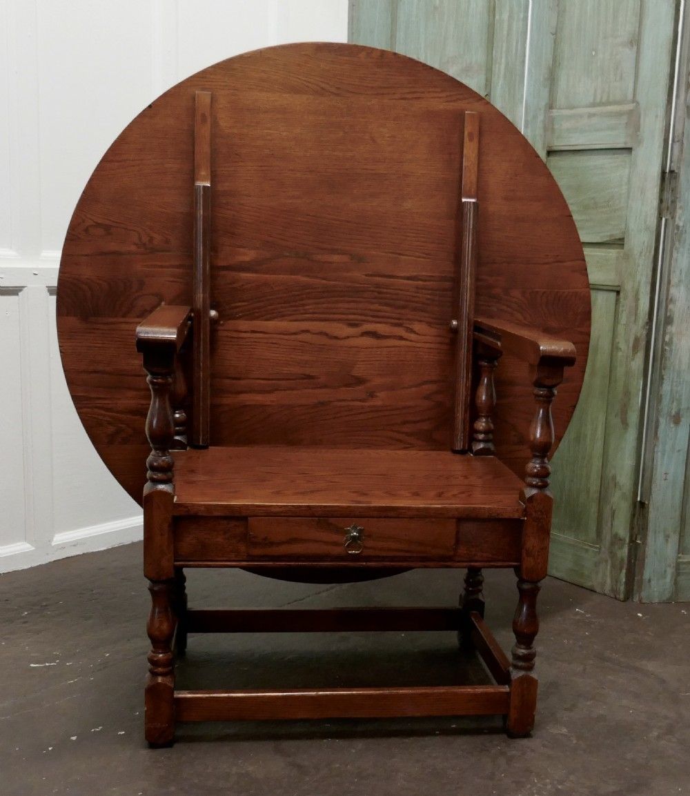 Golden Oak Monks Bench/Hall Table photo furniture