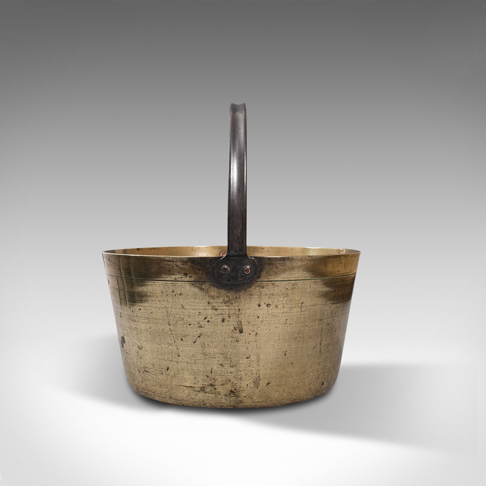 Antique Preserving Pan, English, Heavy Brass, Jam, Cooking Pot, Georgian, C.1800 photo for sale
