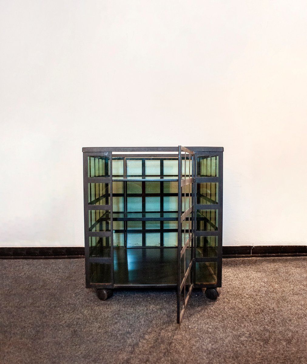 Trolley In Ijzer En Glas, Model Go Go Van Anna Anselmi Voor Bieffeplast, Jaren 1980 photo 2148.64