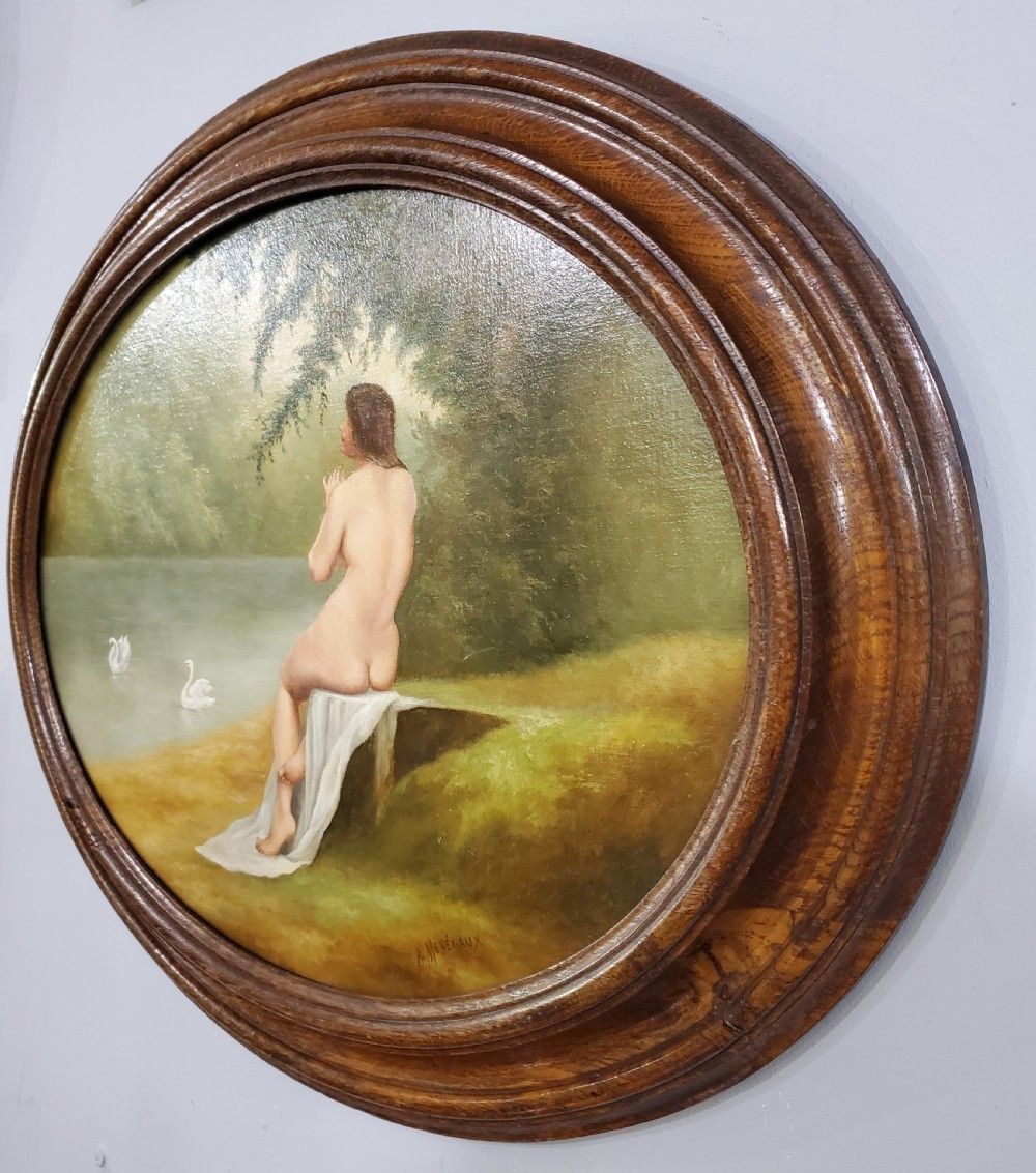 photo for sale Ménégaux, French Art Nouveau Oil On Board C1900