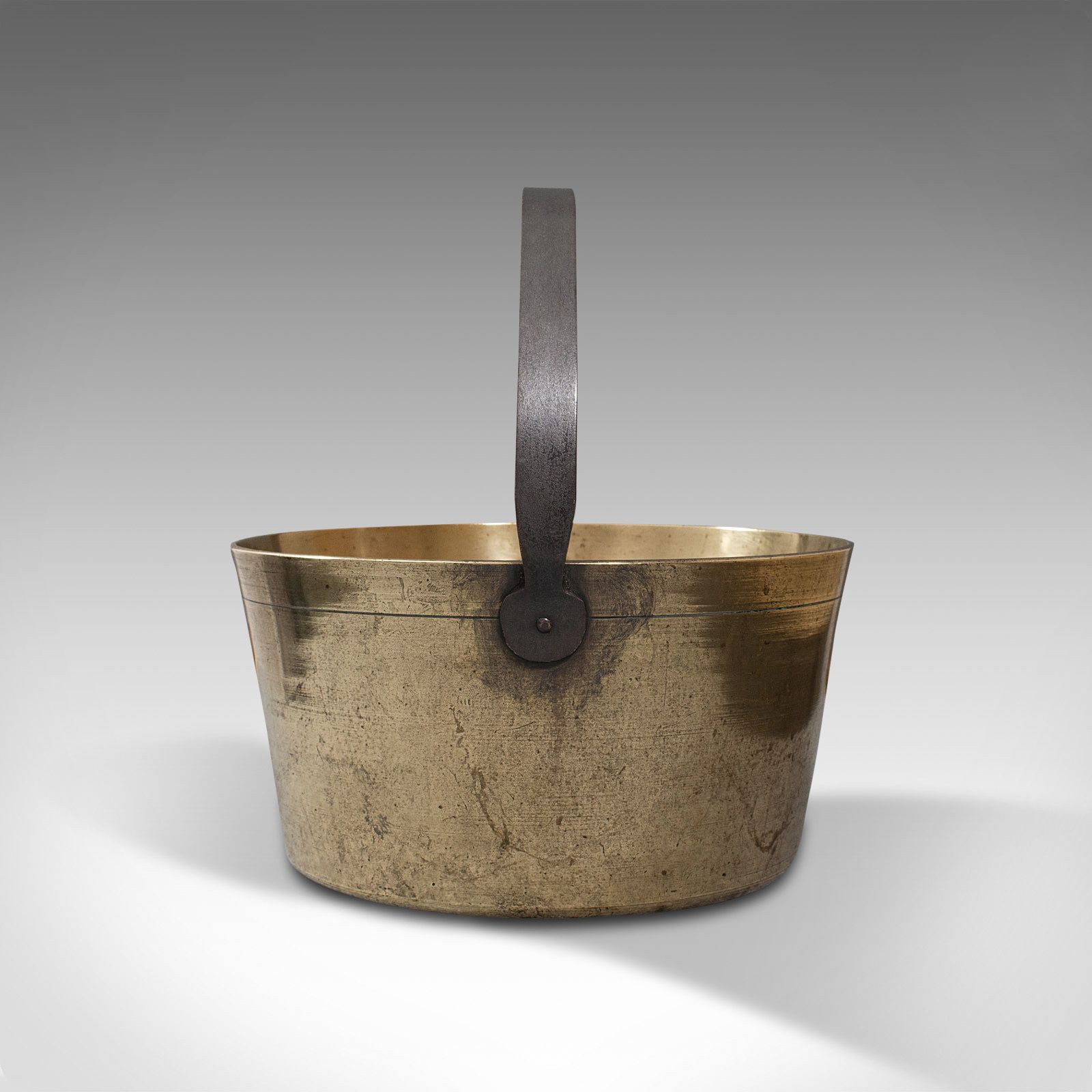 Heavy Antique Jam Pan, English, Brass, Preserve, Cooking Pot, Georgian, C.1800 photo vinterior