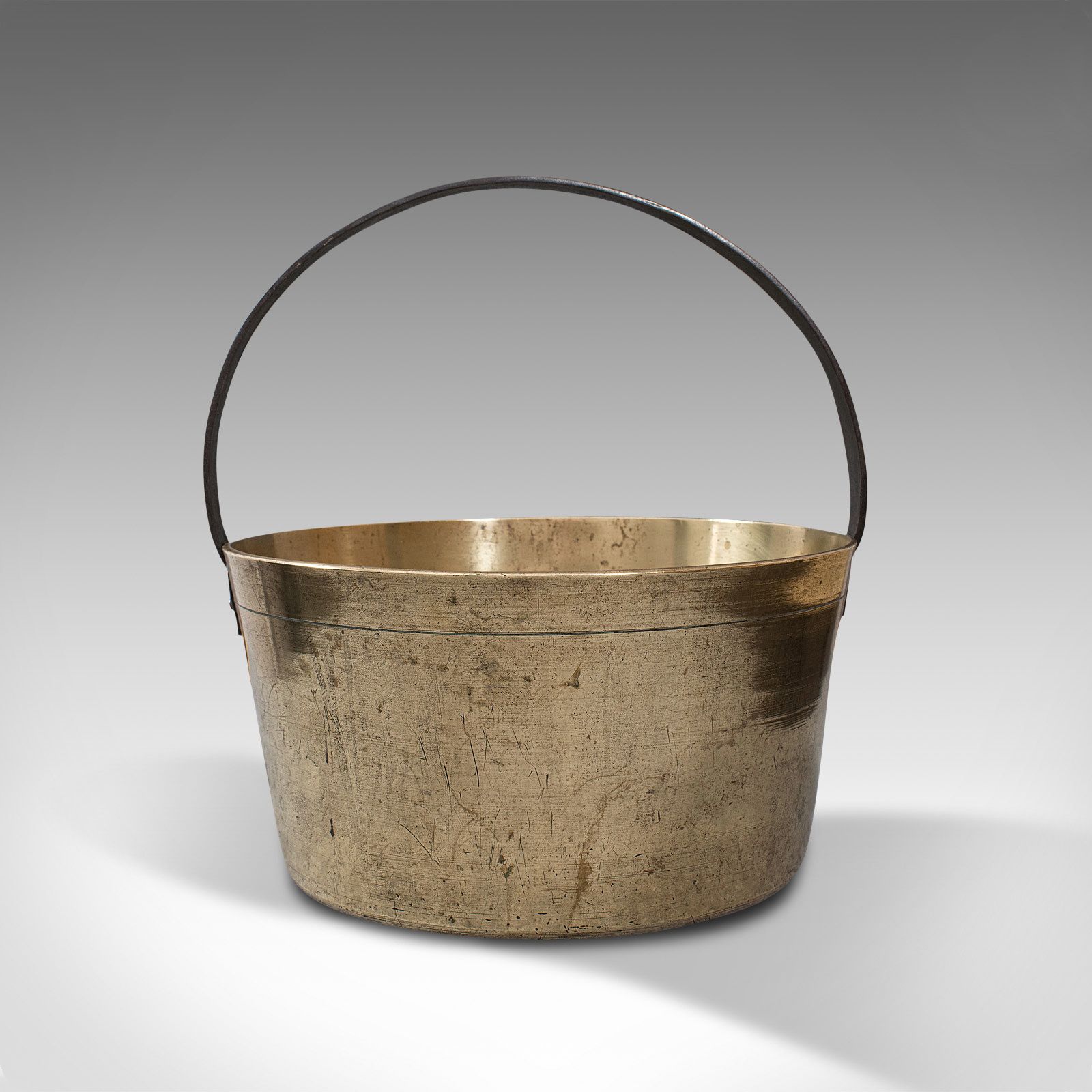 Heavy Antique Jam Pan, English, Brass, Preserve, Cooking Pot, Georgian, C.1800 photo vintage
