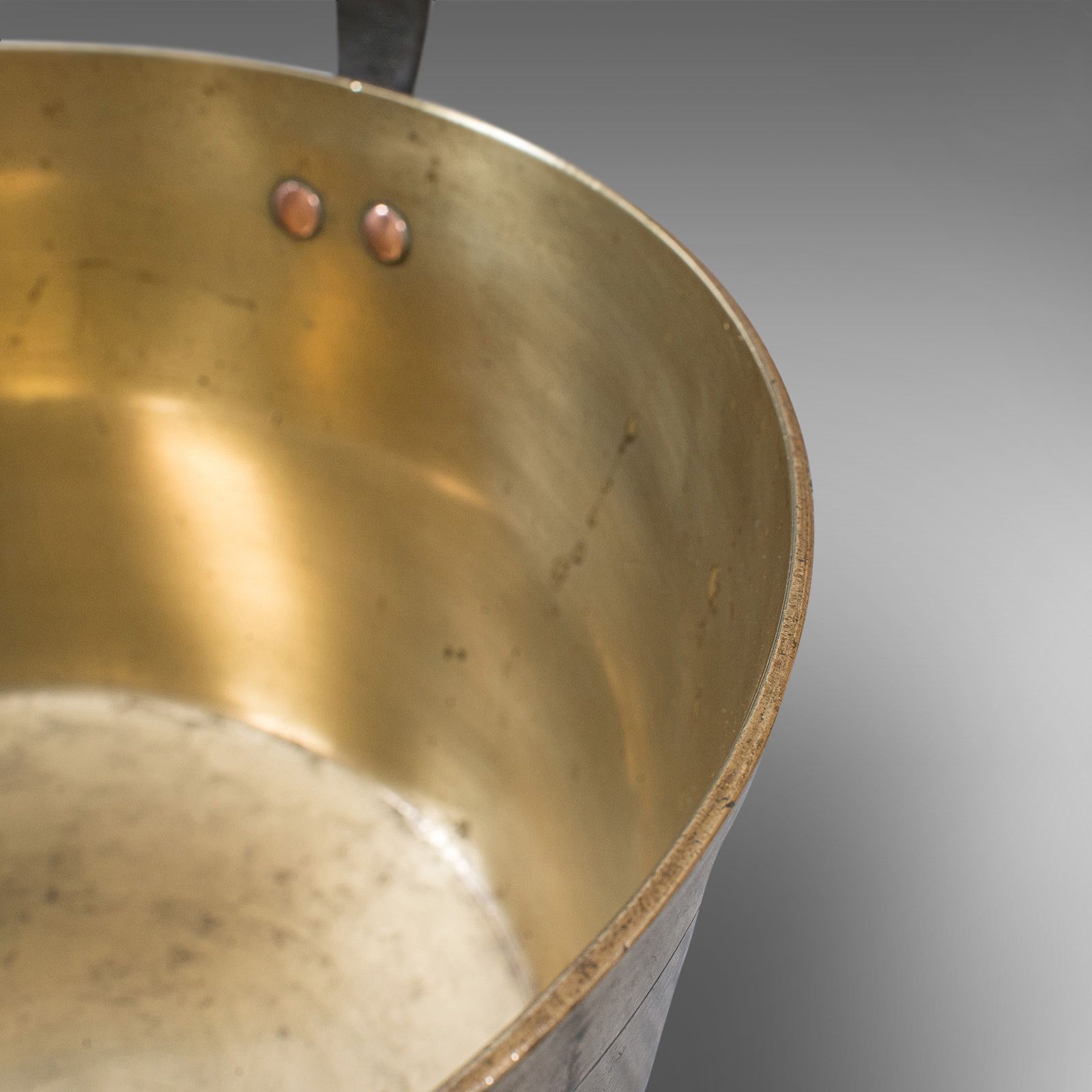 photo for sale Heavy Antique Jam Pan, English, Brass, Preserve, Cooking Pot, Georgian, C.1800