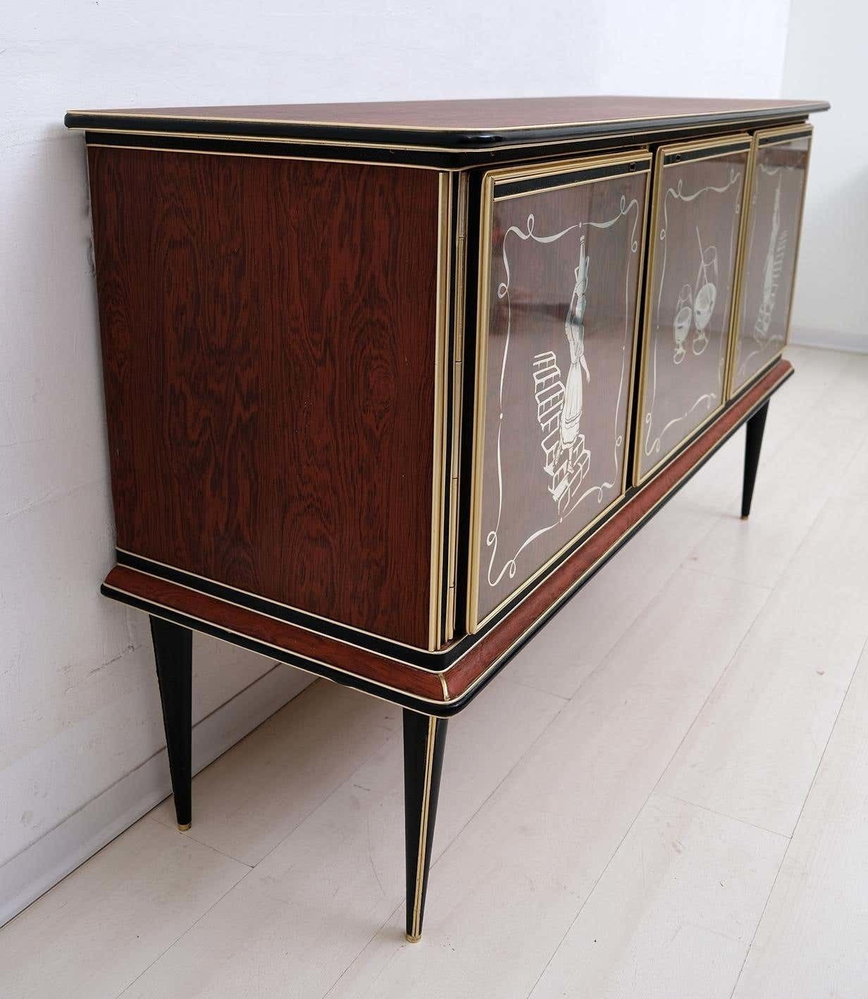 Umberto Mascagni For Harrods London Midcentury Italian Bar Cabinet, 1950s photo 2794.0