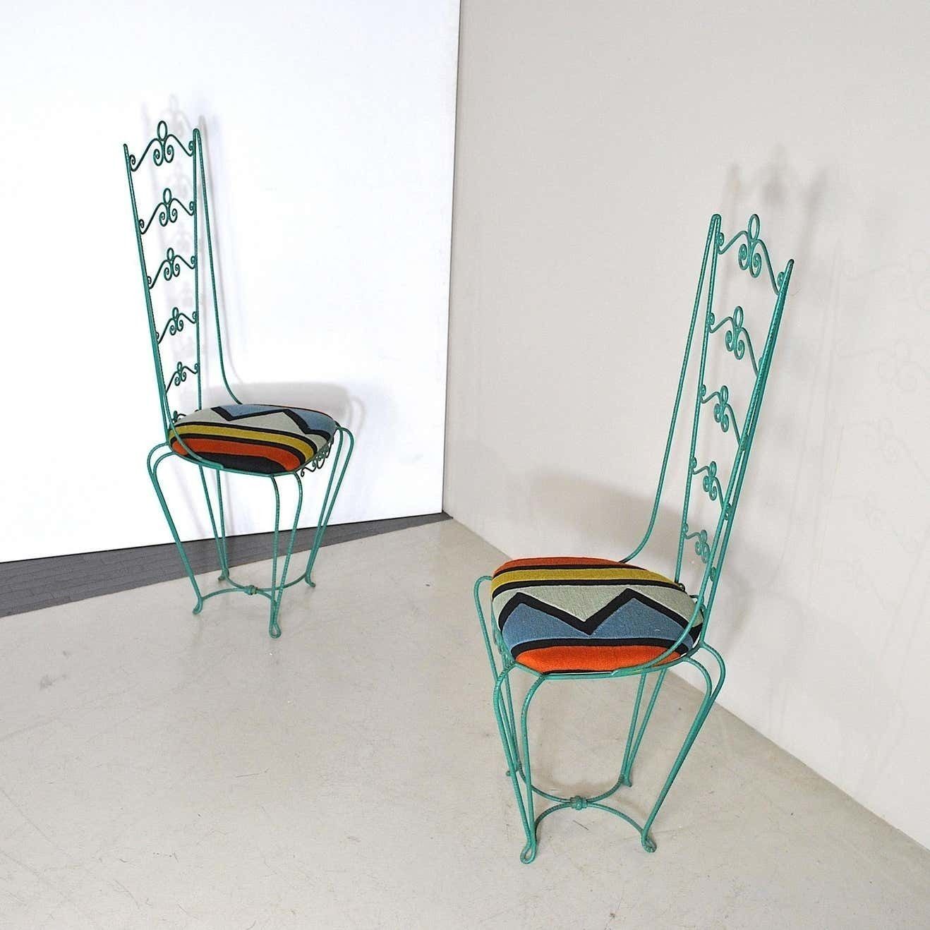 Set Of Two Wrought Iron Chairs From The Sixties photo furniture