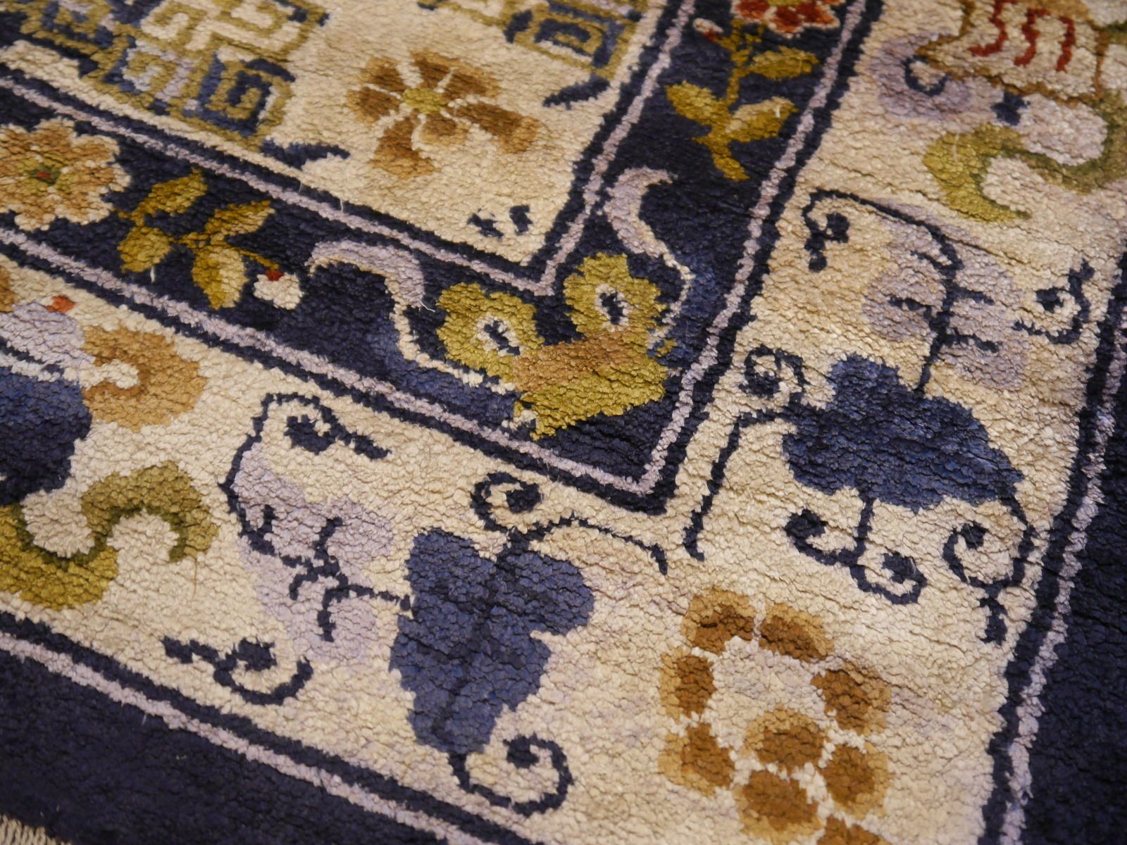 Mid Century Chinese Silk Rug, 1950s photo furniture