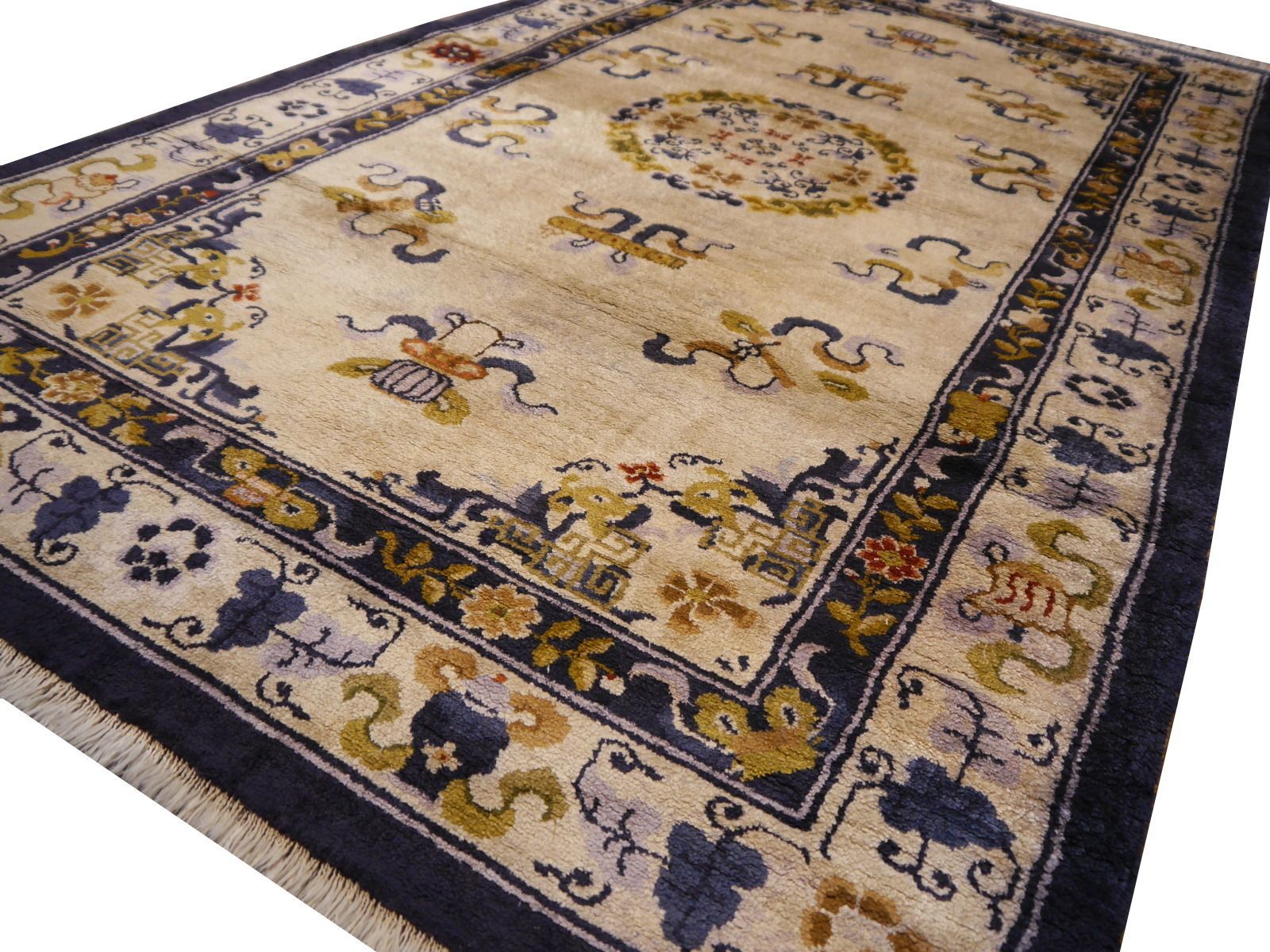 Mid Century Chinese Silk Rug, 1950s photo buy