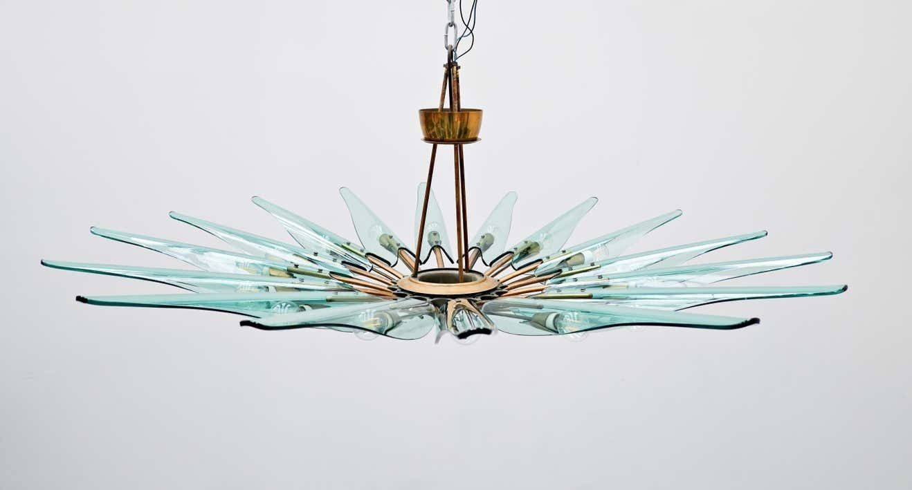 Dahlia Chandelier Mod. 1563 A By Max Ingrand For Fontana Arte, Italy, 1950 photo vinterior