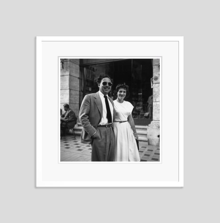 Slim Aarons 'Via Veneto' 1945 Archival Pigment Print Framed In White