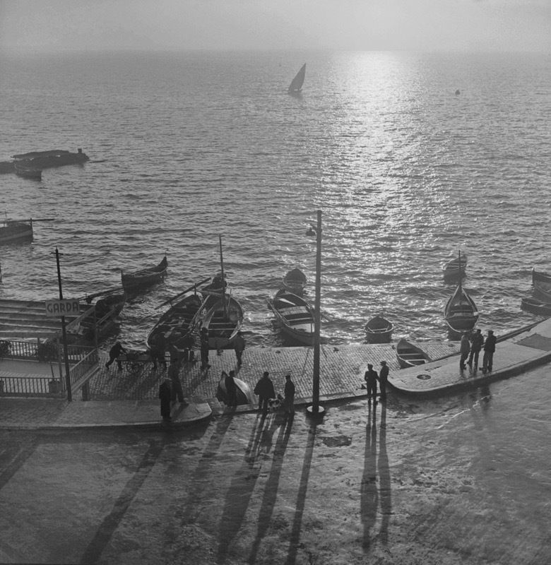 Slim Aarons 'Anzio Quayside' 1949 Archival Pigment Print Framed In White photo furniture