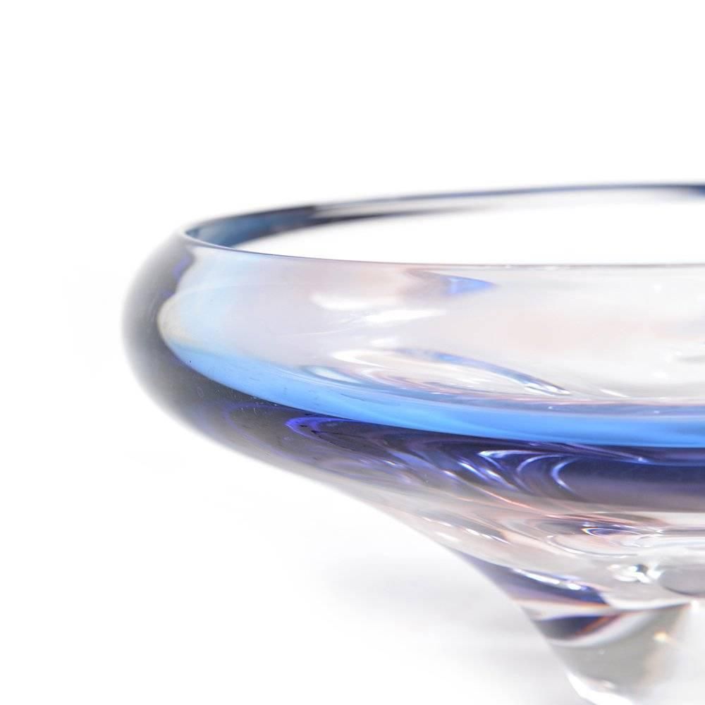 Vintage Round Art Glass Bowl By Frantisek Zemek, Czechoslovakia, Circa 1960 photo for sale